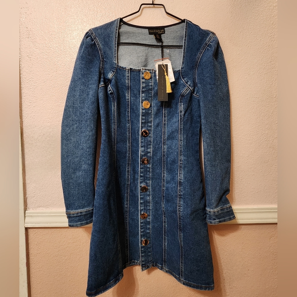 harlow embroidered denim mini dress House of 1960 | Dresses | House Of Harlow 96 X Nicole Richie Long Sleeve Size 6 Nwt Girl from Song Blue Christmas dresses featured everyday Color:PEACOCK/ROYAL Elasticated embroidery detail at